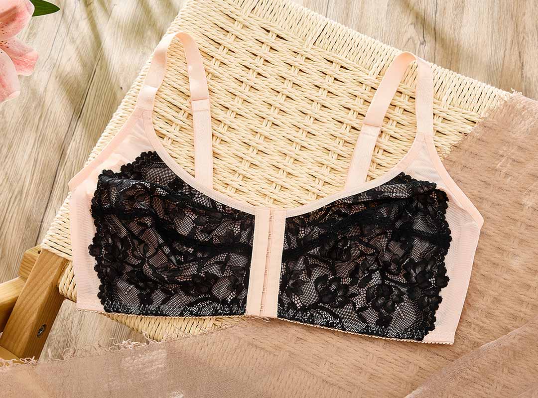 Manufacturing front closure lace plus bra