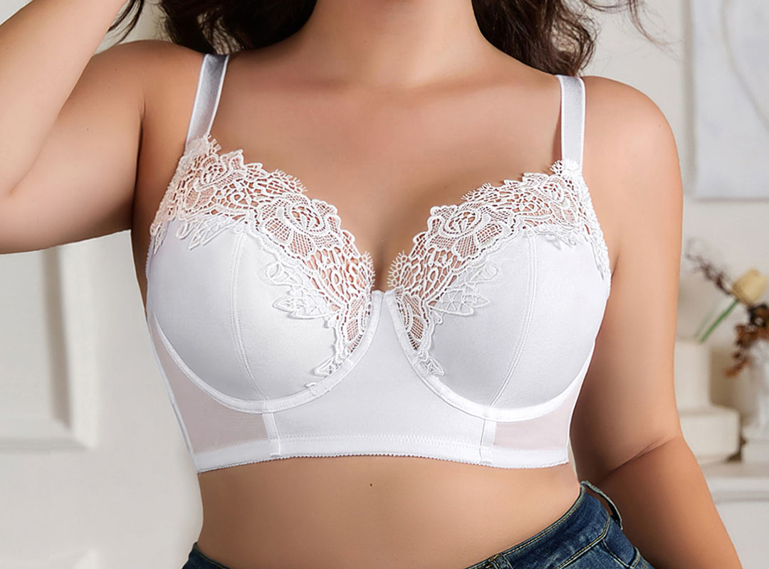 Breathable lace bra for plus size women​