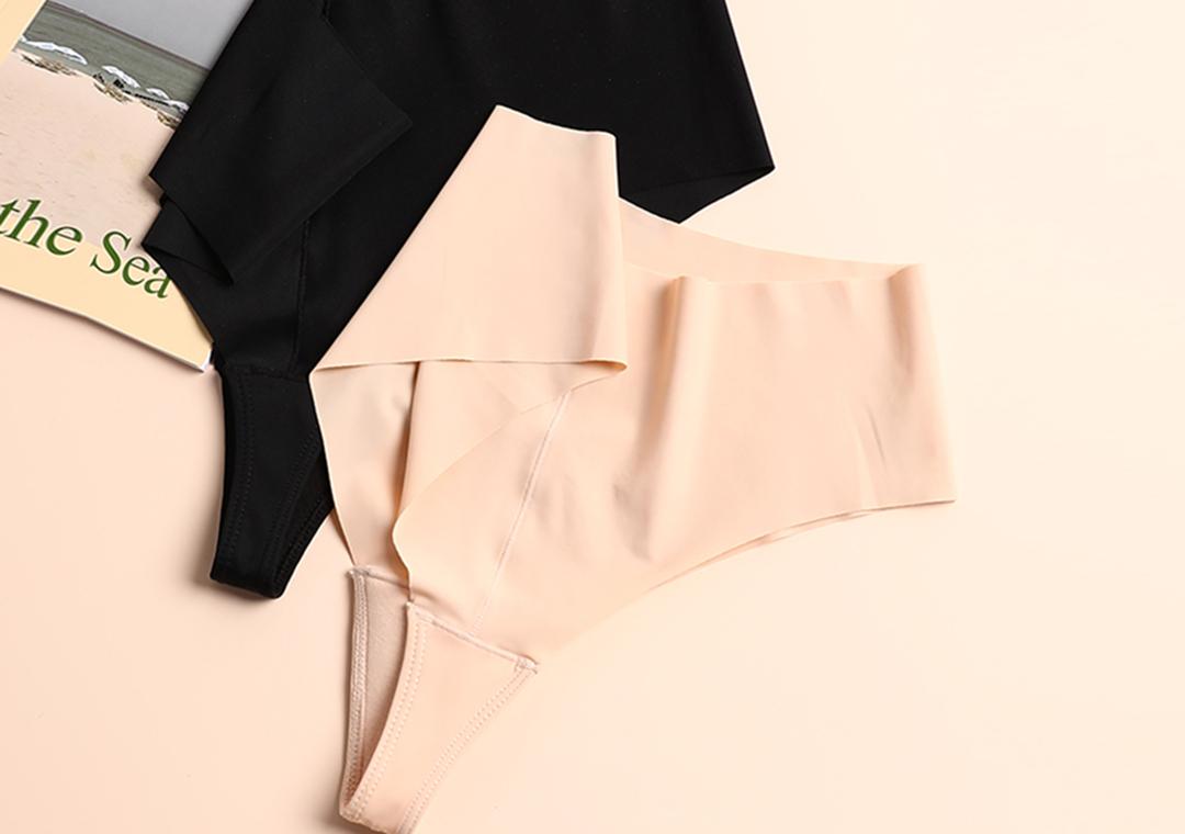 breathable ice silk camel toe thong underwear